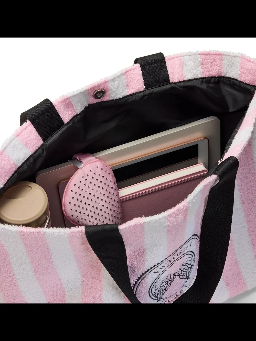 Victoria's Secret Angel Essentials Pink & White Terry Tote